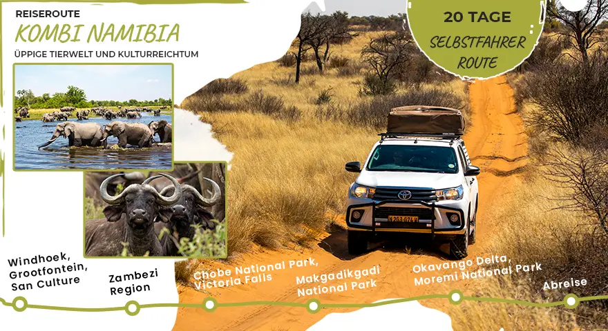 Selbstfahrer-Safari-Touren-4x4-Mietwagen-Botswana-Route-Kombi-Namibia